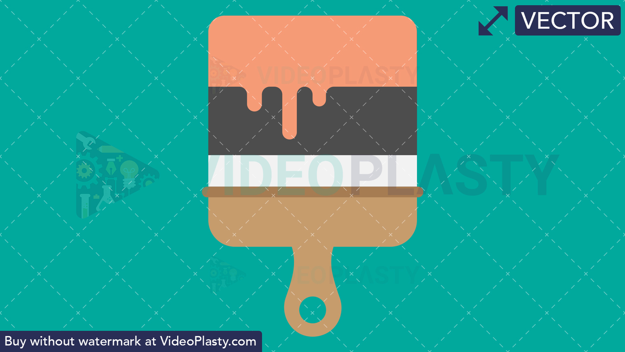 Paint Brush Flat Icon Vector Clipart