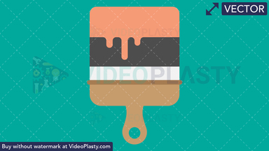 Paint Brush Flat Icon Vector Clipart