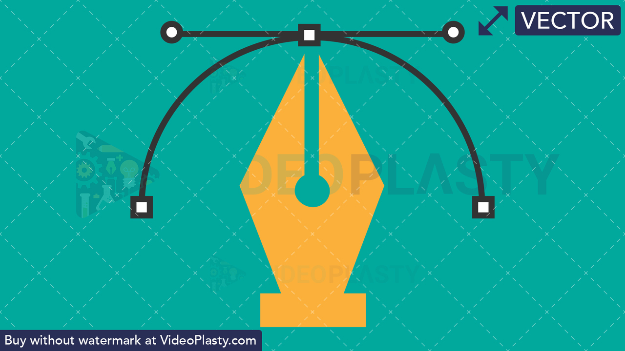Pen Tool Flat Icon Vector Clipart