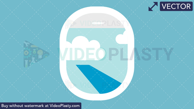 Plane Window Flat Icon Vector Clipart