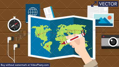 Planning a Trip Scene Vector Clipart