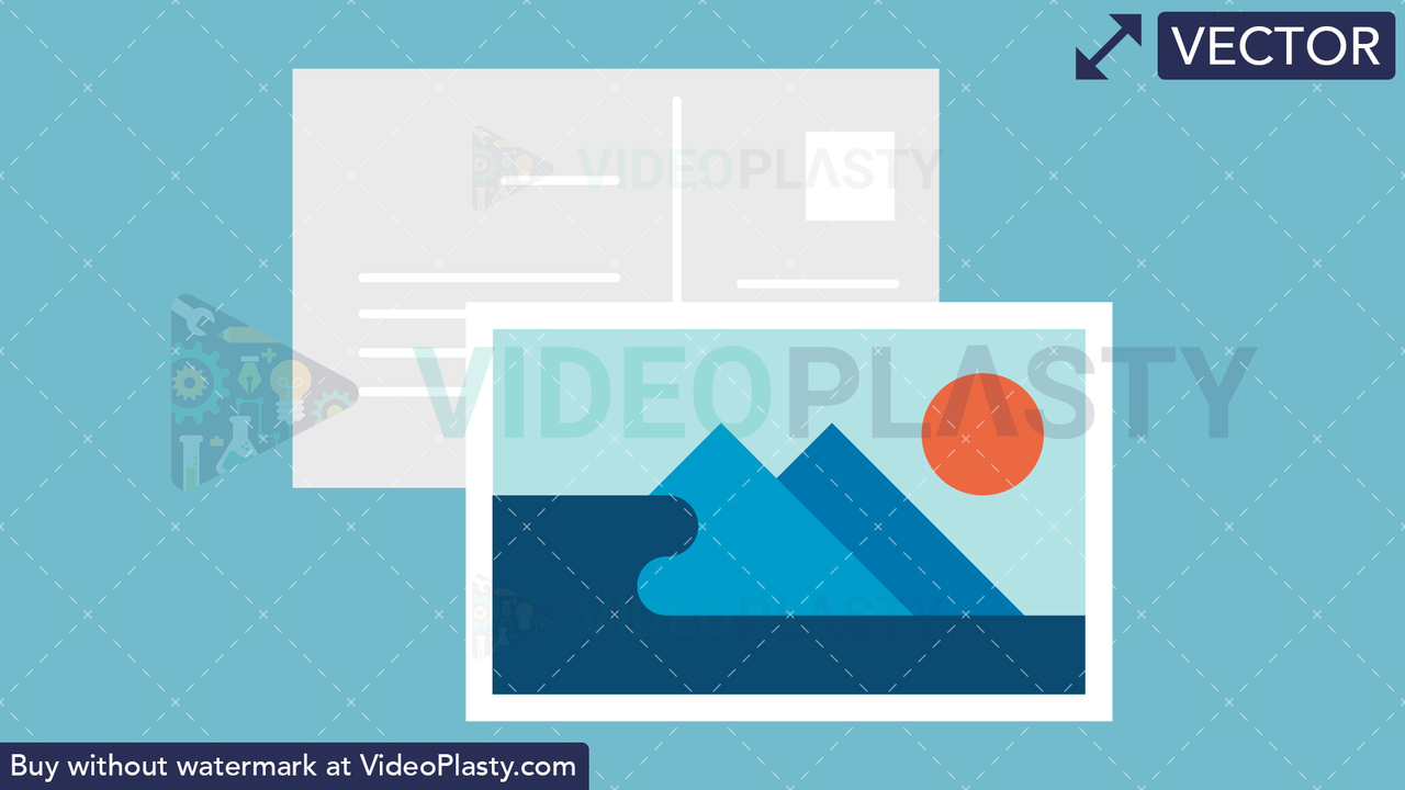 Postcard Flat Icon Vector Clipart