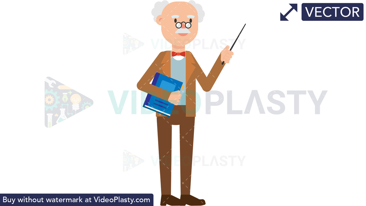 Professor Holding a Book Vector Clipart