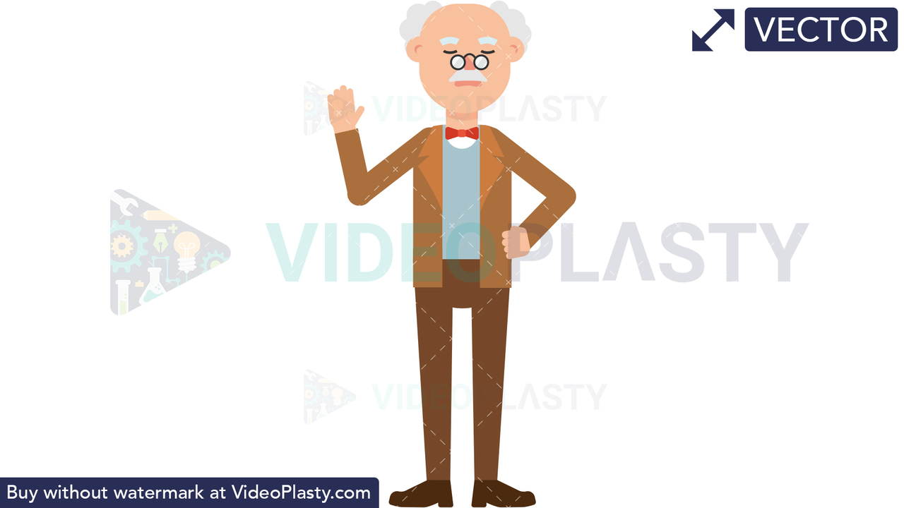 Professor Shaking his Head Vector Clipart