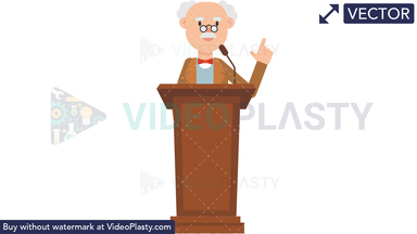 Professor Speaking on the Podium Vector Clipart