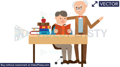 Professor Teaching a Student Vector Clipart