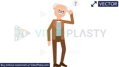 Professor Thinking Vector Clipart