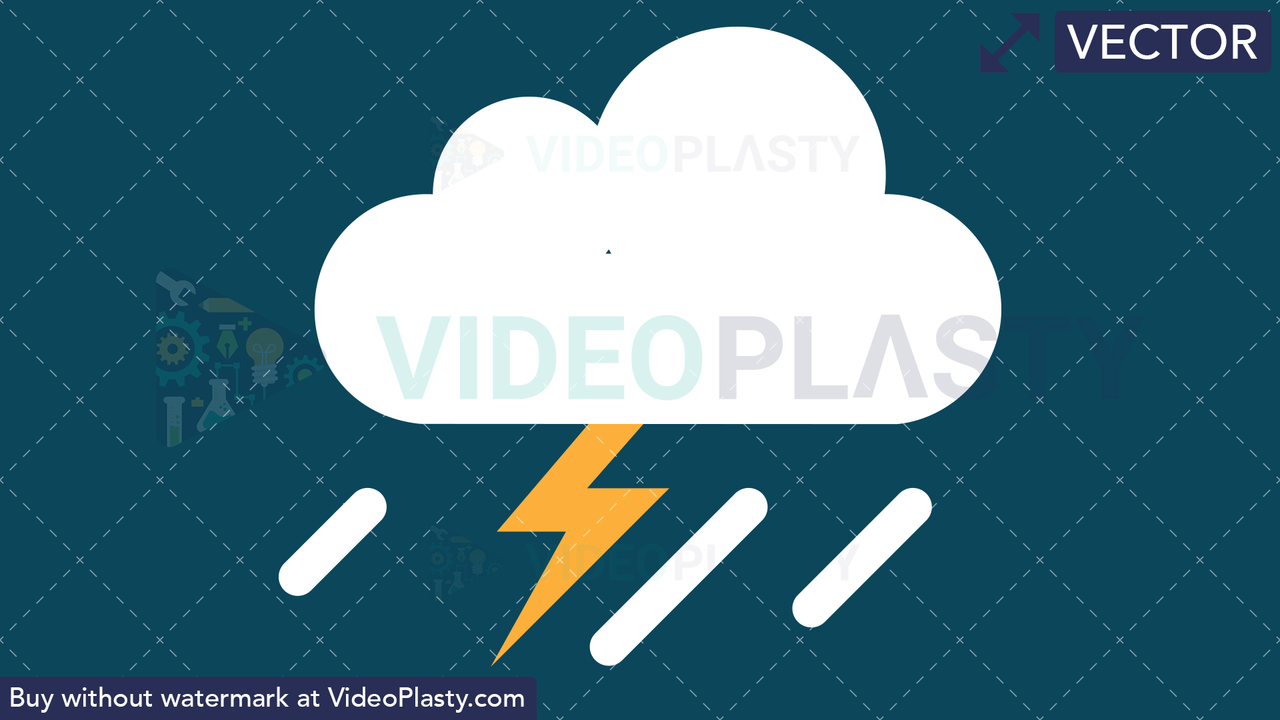 Rain With Thunderstorm Icon Vector Clipart
