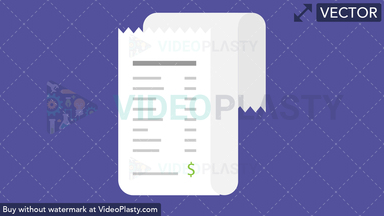 Receipt Flat Icon Vector Clipart