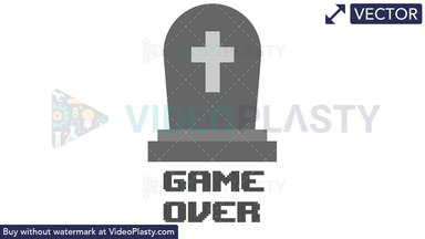 RIP Game Over Icon Vector Clipart