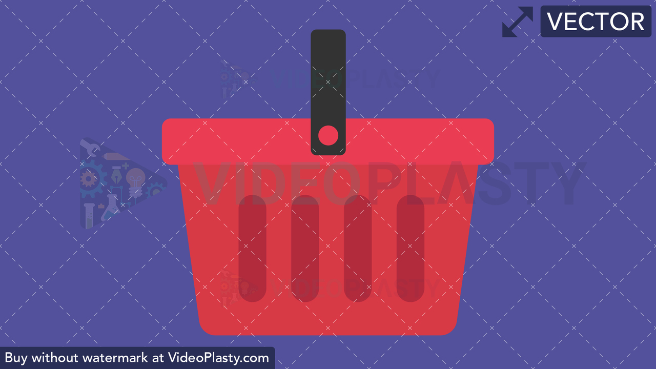 Shopping Basket Flat Icon Vector Clipart