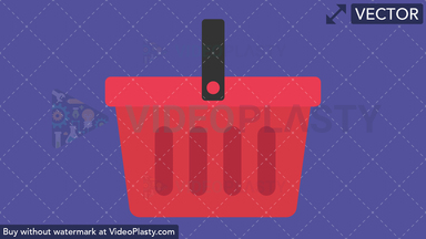 Shopping Basket Flat Icon Vector Clipart