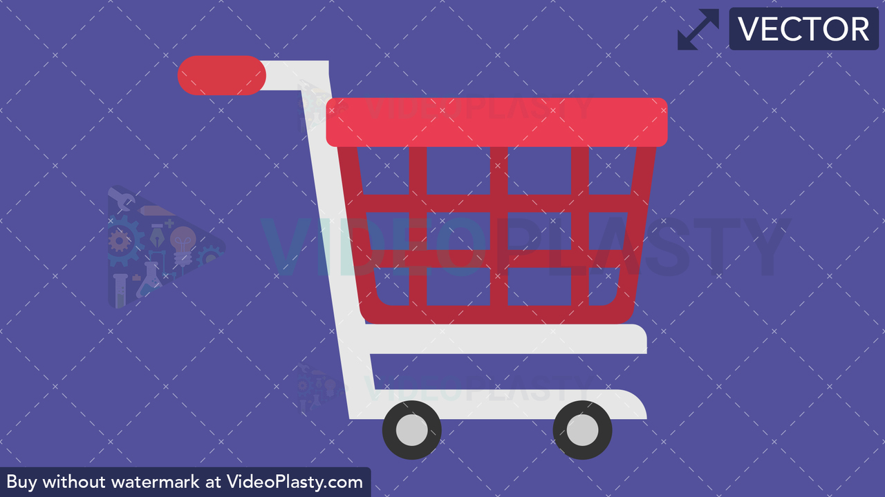 Shopping Cart Flat Icon Vector Clipart