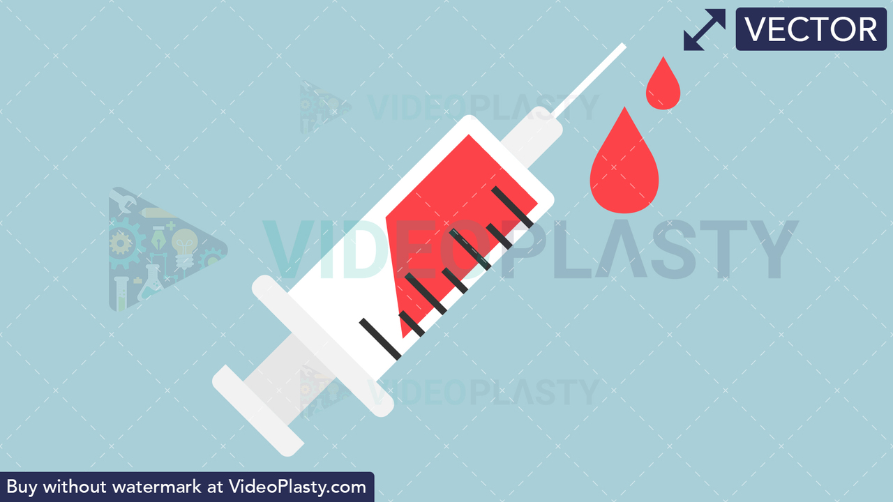 Syringe Flat Icon Vector Clipart
