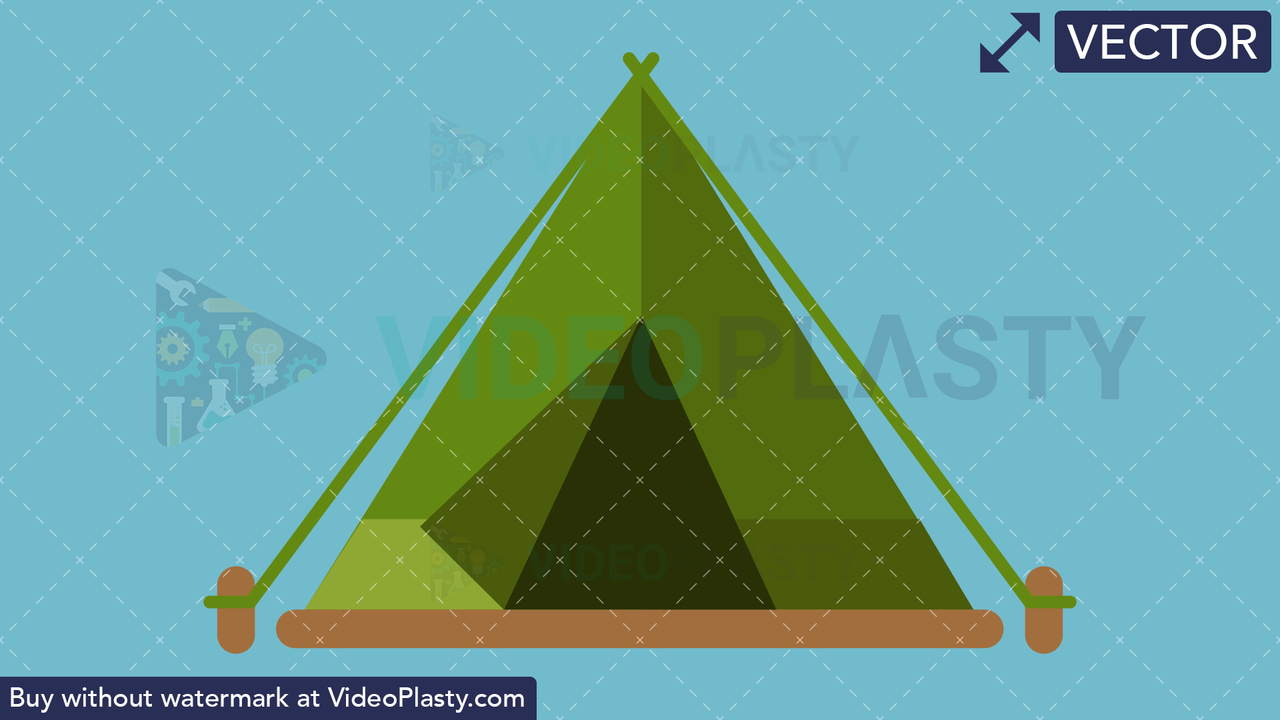 Tent Flat Icon Vector Clipart