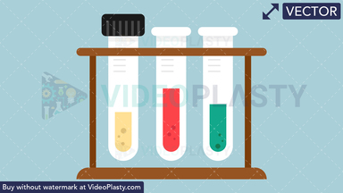 Test Tubes Flat Icon Vector Clipart