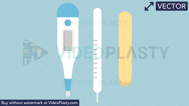 Thermometer Flat Icon Vector Clipart