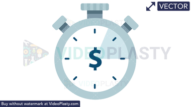 Time is Money Icon - Dollar Vector Clipart