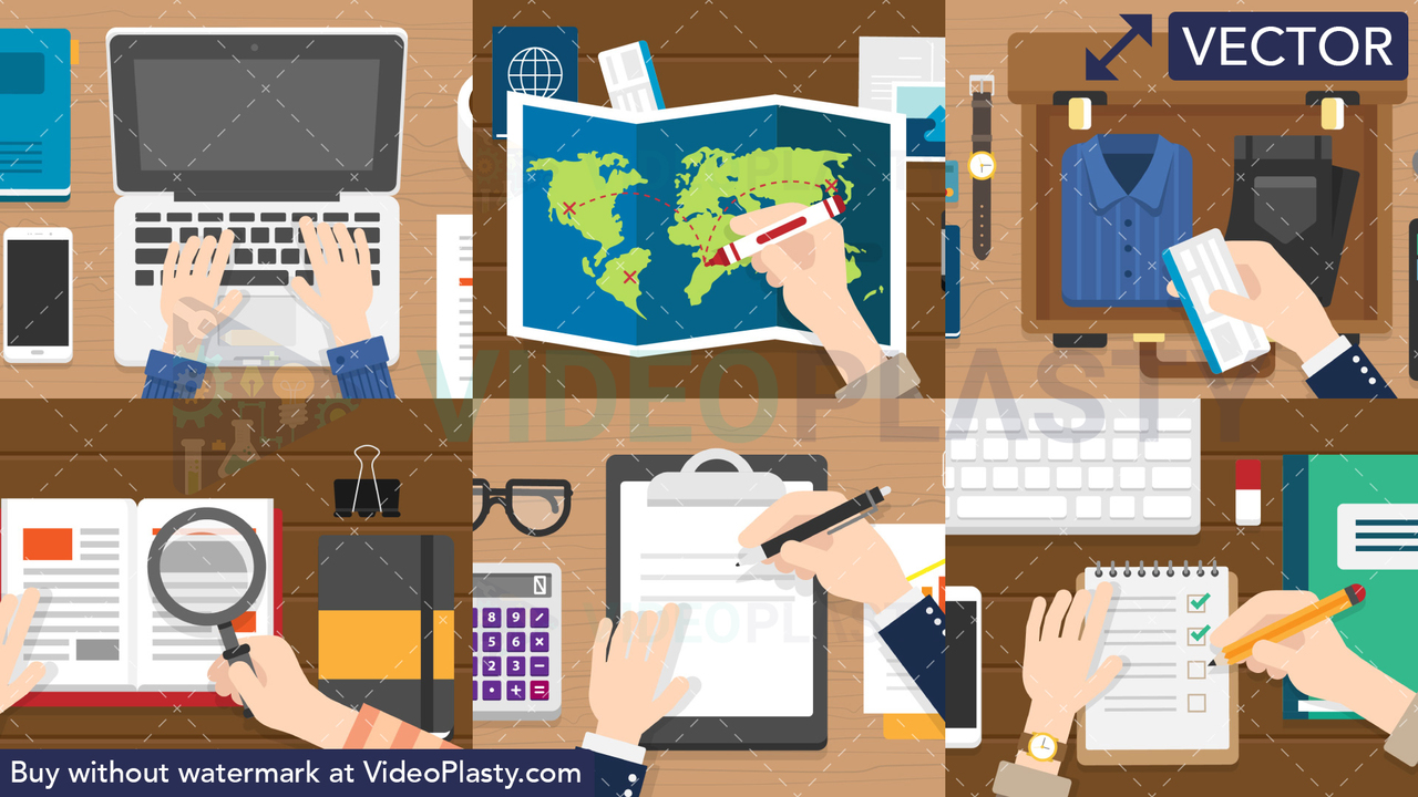 Top View Scenes Bundle #1 Vector Clipart