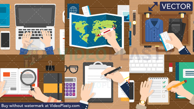 Top View Scenes Bundle #1 Vector Clipart