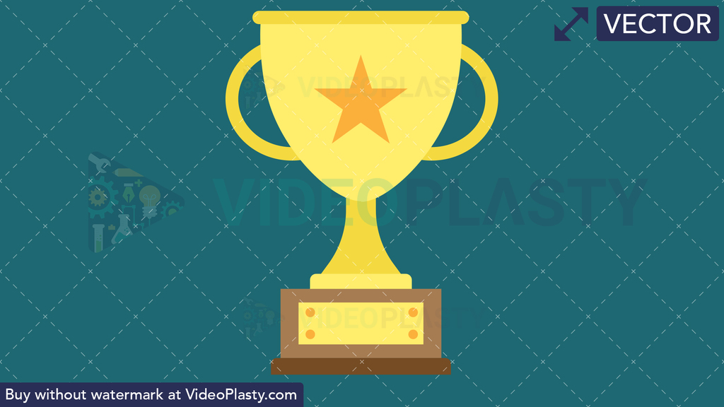 Trophy Flat Icon [Vector Image Clipart] | VideoPlasty