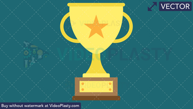 Trophy Flat Icon Vector Clipart