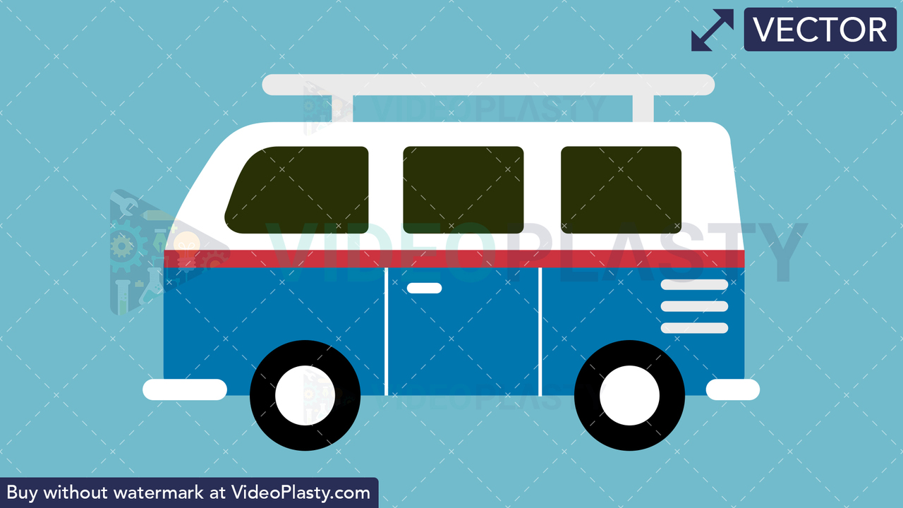 Volkswagen Van Flat Icon Vector Clipart