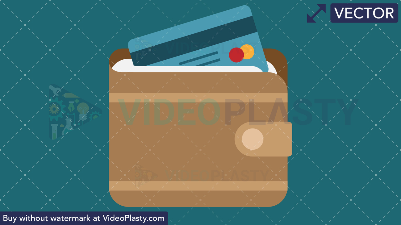 Wallet Flat Icon Vector Clipart